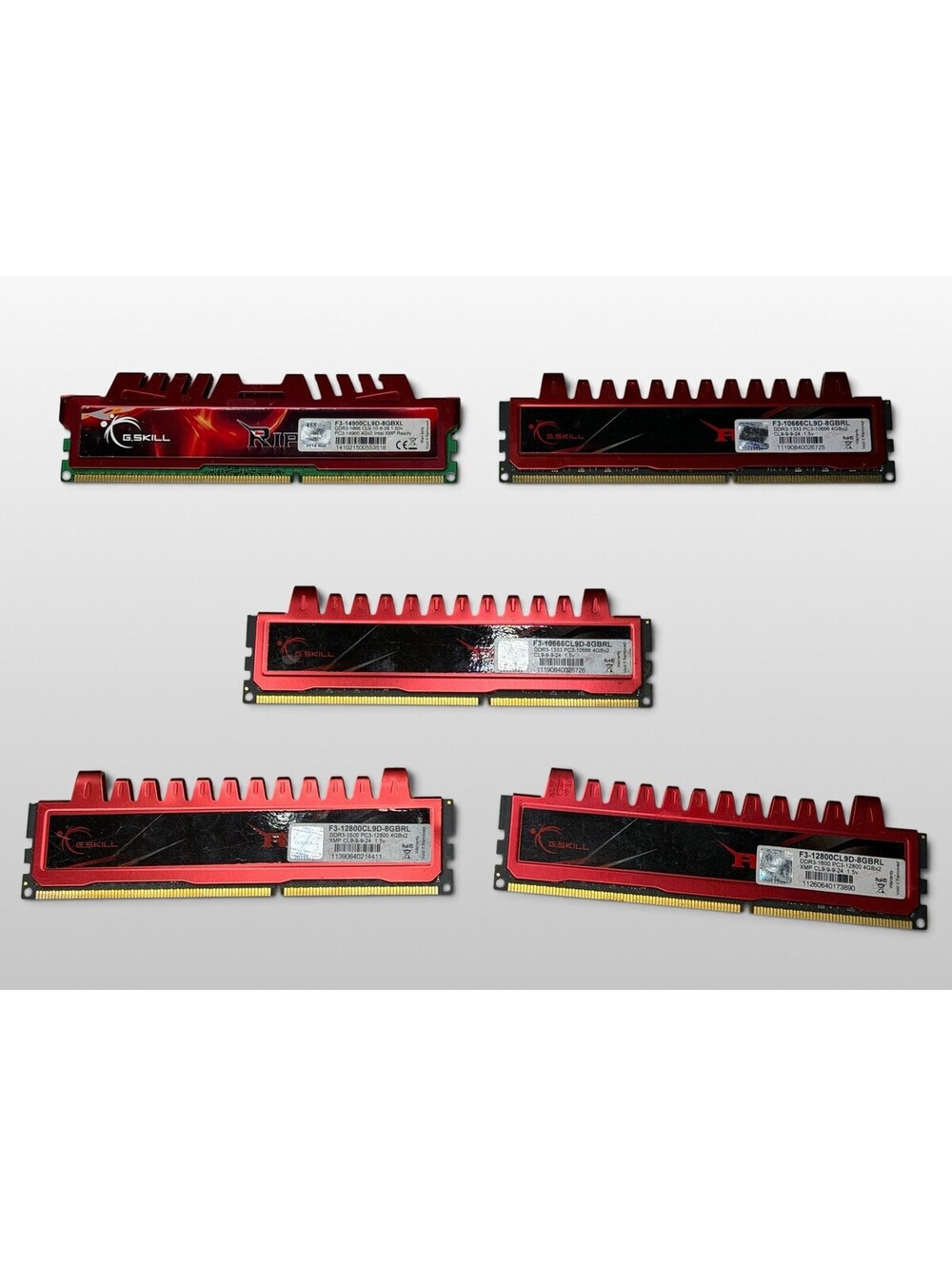 Lot Of 5 G.Skill Ripjaws 4Gb DDR3 Different Specifications / Total 20Gb